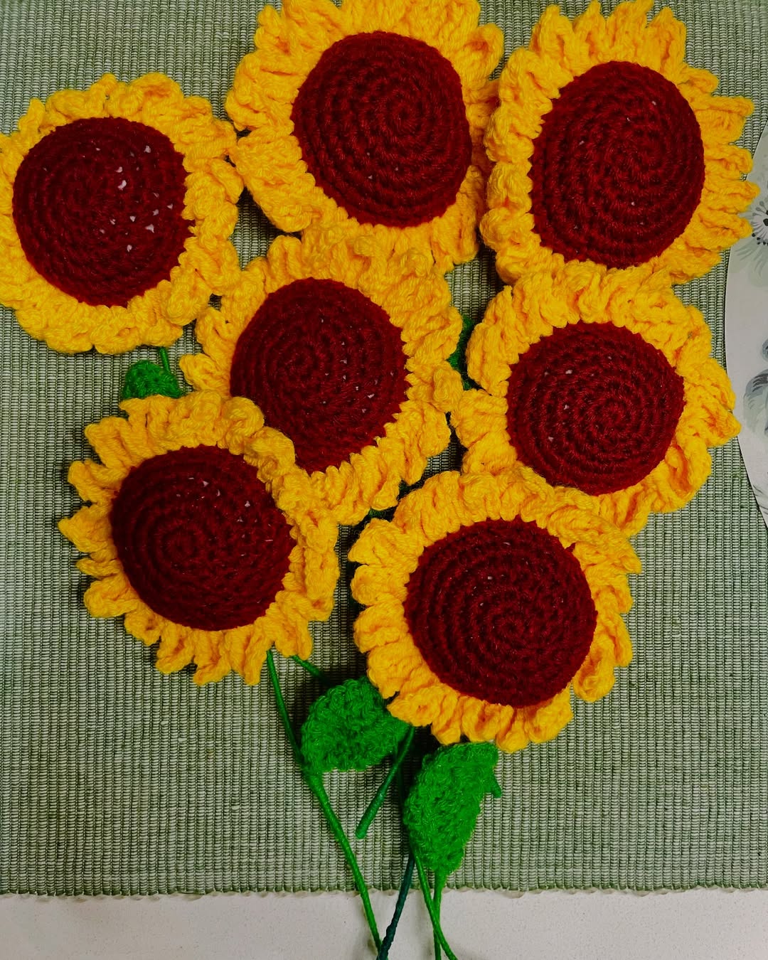 Handmade Crochet Sunflower Flower Bouquet