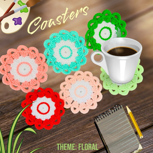 Handmade Crochet multicolor coasters - Small