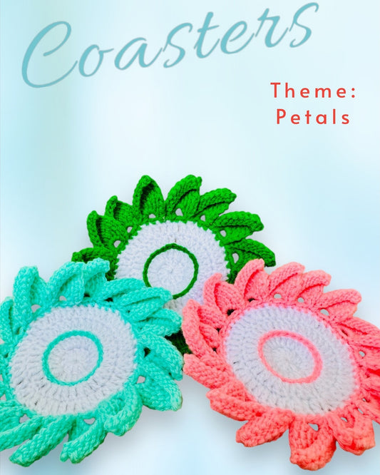 Handmade Crochet multicolor coasters - Medium